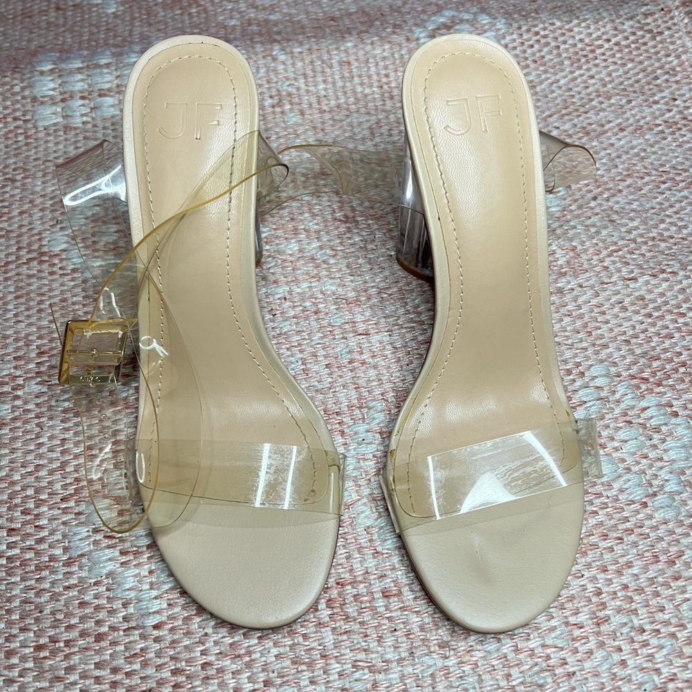 JustFab Tan Heels Sleek Modern Design